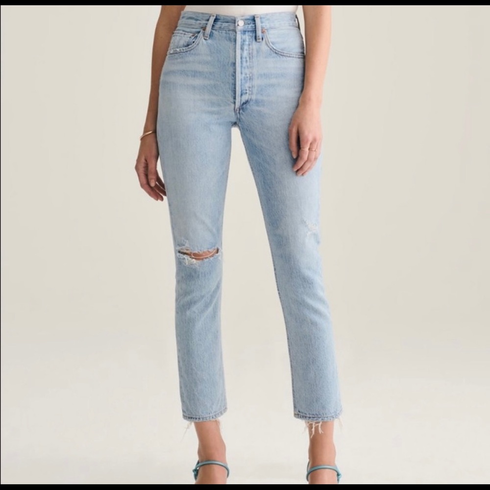 Agolde Riley Highrise Straight Crop Jeans